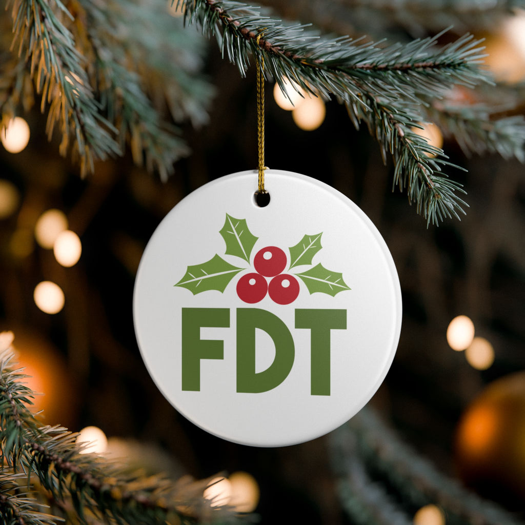 FDT With Holly Christmas Ornament