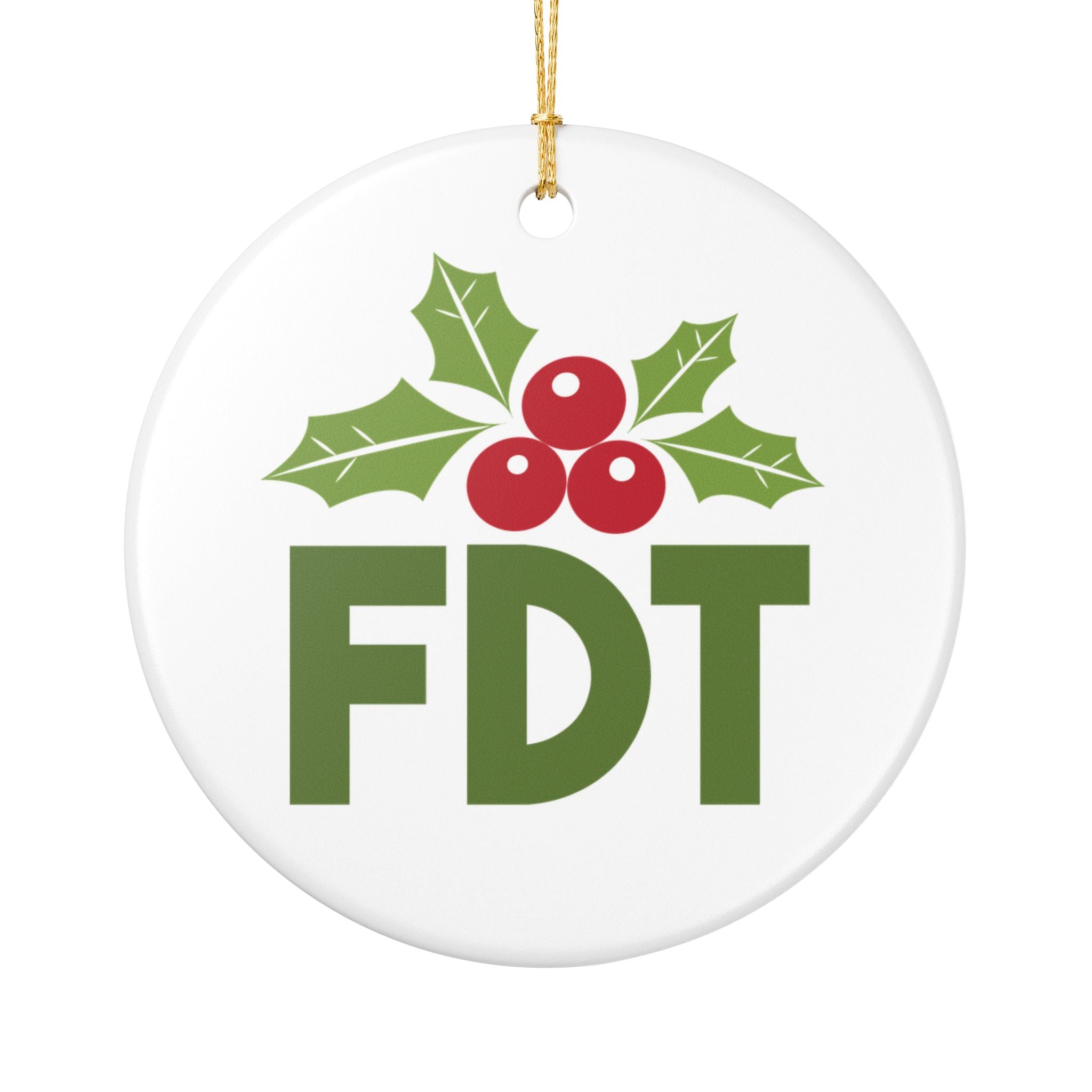 FDT With Holly Christmas Ornament